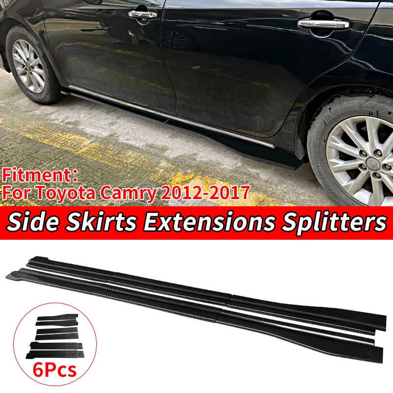 

Car Modified New Adjustable Side Skirt Splitter Spoiler Lip Rocker Panel Extensions Body Kit Winglet For Toyota Camry 2012-2017