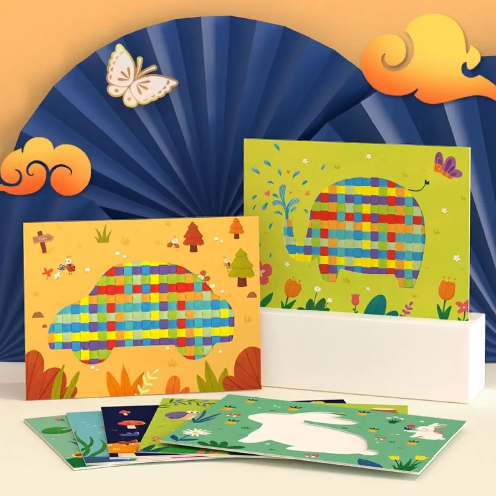 Art Craft Handmade Weaving Toys Sensory Montessori Animal Weaving Material Set Manual Paper Woven Painting Toys Christmas Gifts