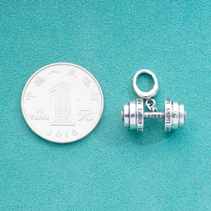 قلادة دمبل مخصصة من الفضة الإسترليني S925 مناسبة للمجوهرات الإبداعية والعصرية للنساء #4