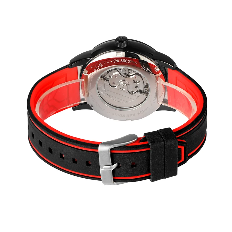 Forsining neue Mode Sport Racing Design rote Herren uhren Top-Marke Luxus männliche automatische mechanische Armbanduhren reloj hombre