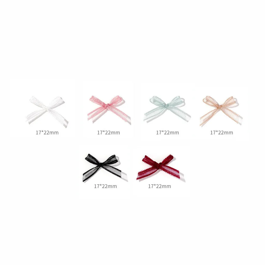 10pcs/set Ballet Style Mini Bow 3D Cute Nail Art Decorations Matte Butterfly Nails Charms Designs DIY Nail Accessories