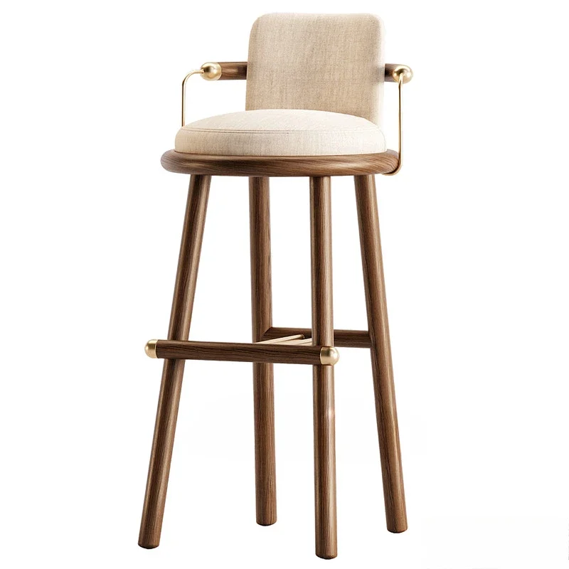 

Wood Style High Bar Chairs Lounge Minimalistic Design Nordic Bar Chairs Vintage Comfortable Taburete Cocina House Accessories