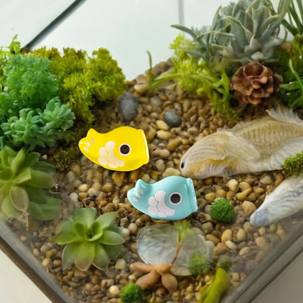 10개 미니 일본 잉어 장식 발광 미니어처 조경 조각 인형집 서재 사무실 발광 분재 요정 정원용