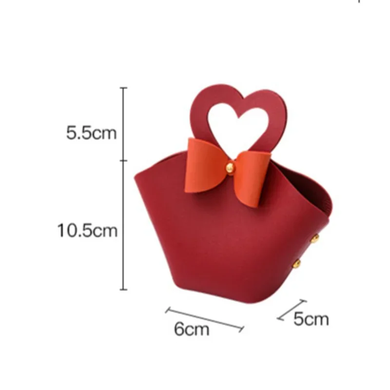 20PCS Leder Geschenk Taschen Bogen Band Verpackung Tasche Hochzeit Gunsten Verteiler Taschen Weihnachten Süßigkeiten Verpackung Box Mini Handtasche – Detail 18