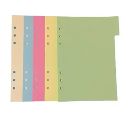 5 Sheets/set Notebook Page Binder A5 Loose-leaf Index Divider for Separator Notebook Diary Inner Page Accessories