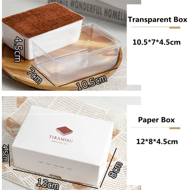 LBSISI Life 10pcs Mousse Cake Boxes For Tiramisu Melaleuca Soy Milk Packaging Dessert Baking Box Wedding Birthday Party Decor