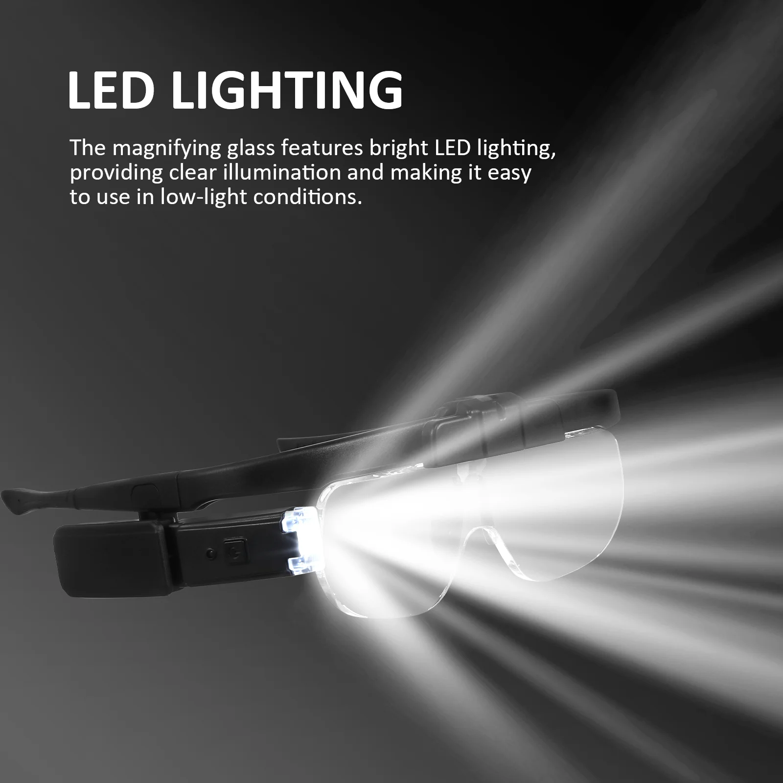 LED Illuminated Magnifying Glass Mirror Lash Glasses Lamp Clear for Men Magnifier Man