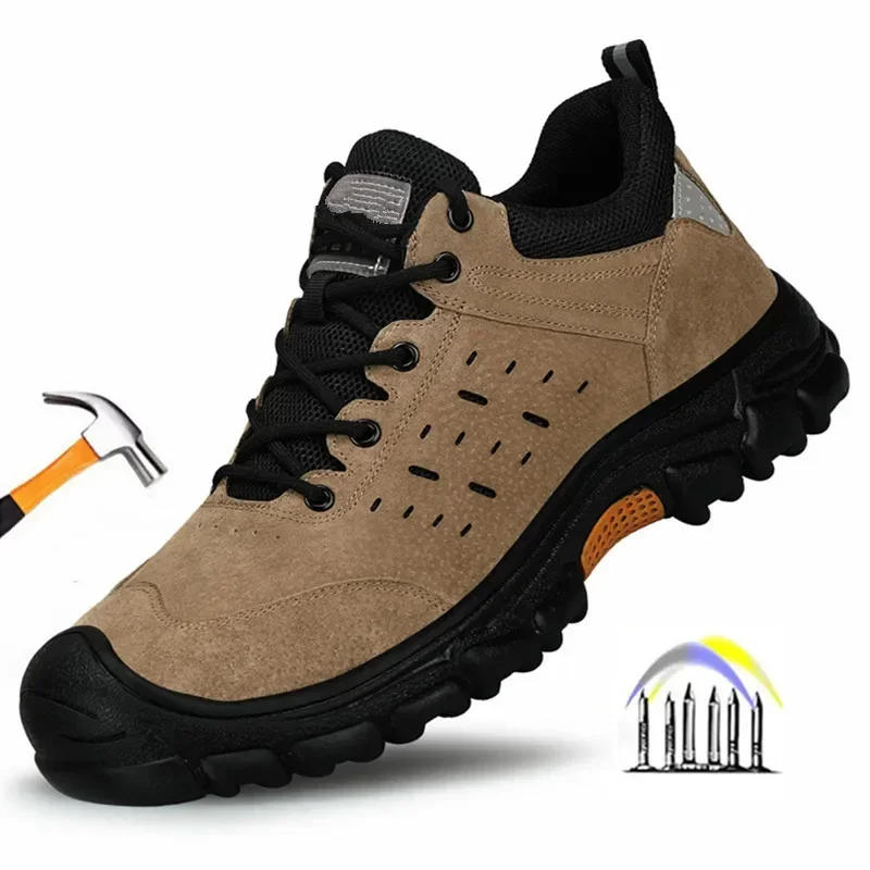 Industrial Anti-slip Safety Shoes Man Protective Work Shoes Sneakers with Steel Toe Cap Puncture Proof Working Boots for Welder