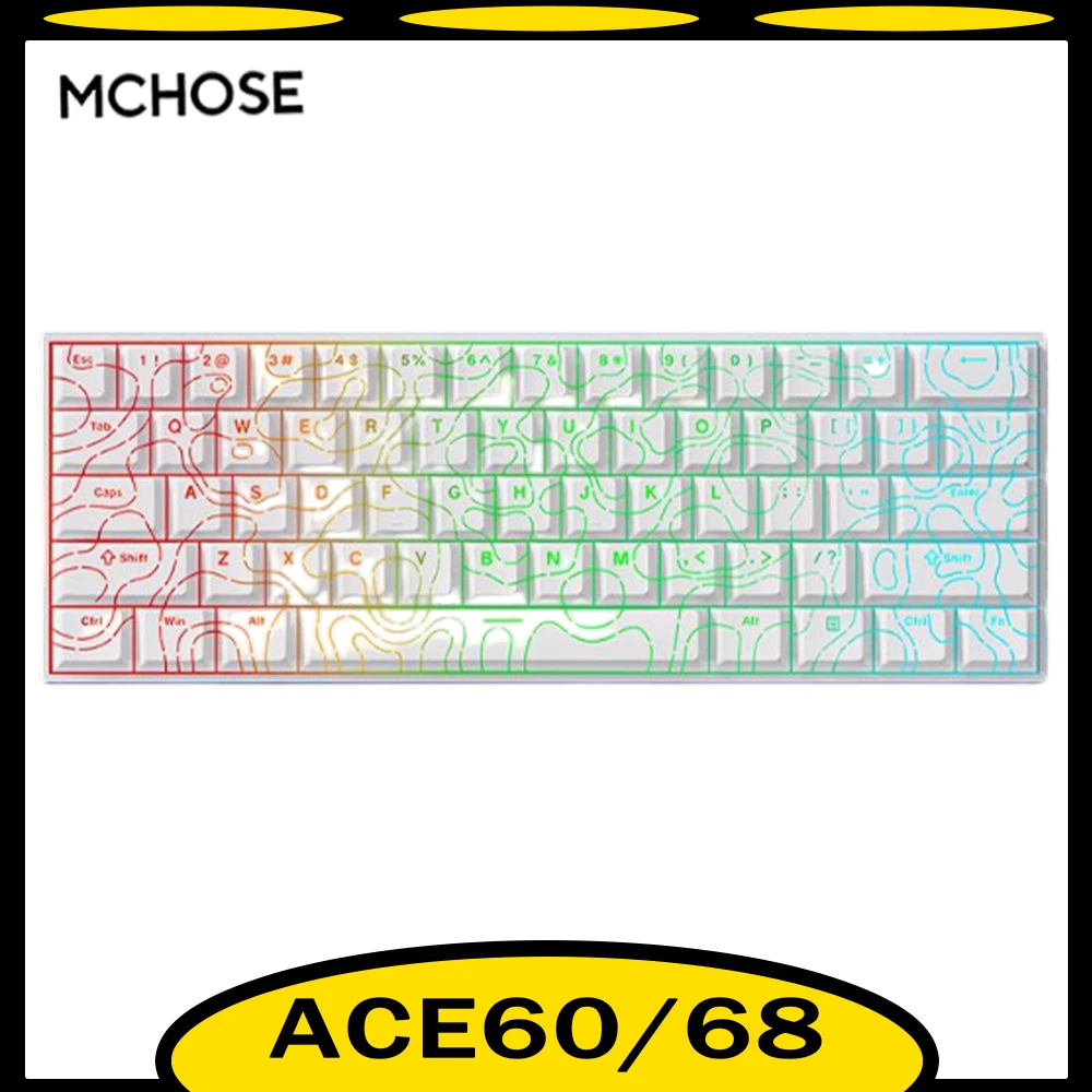 

MCHOSE Ace68 Ace60 8K Механическая клавиатура 0,01 мм RT Точность 128K Скорость сканирования Магнитный переключатель Аксессуар для игровой клавиатуры на заказ