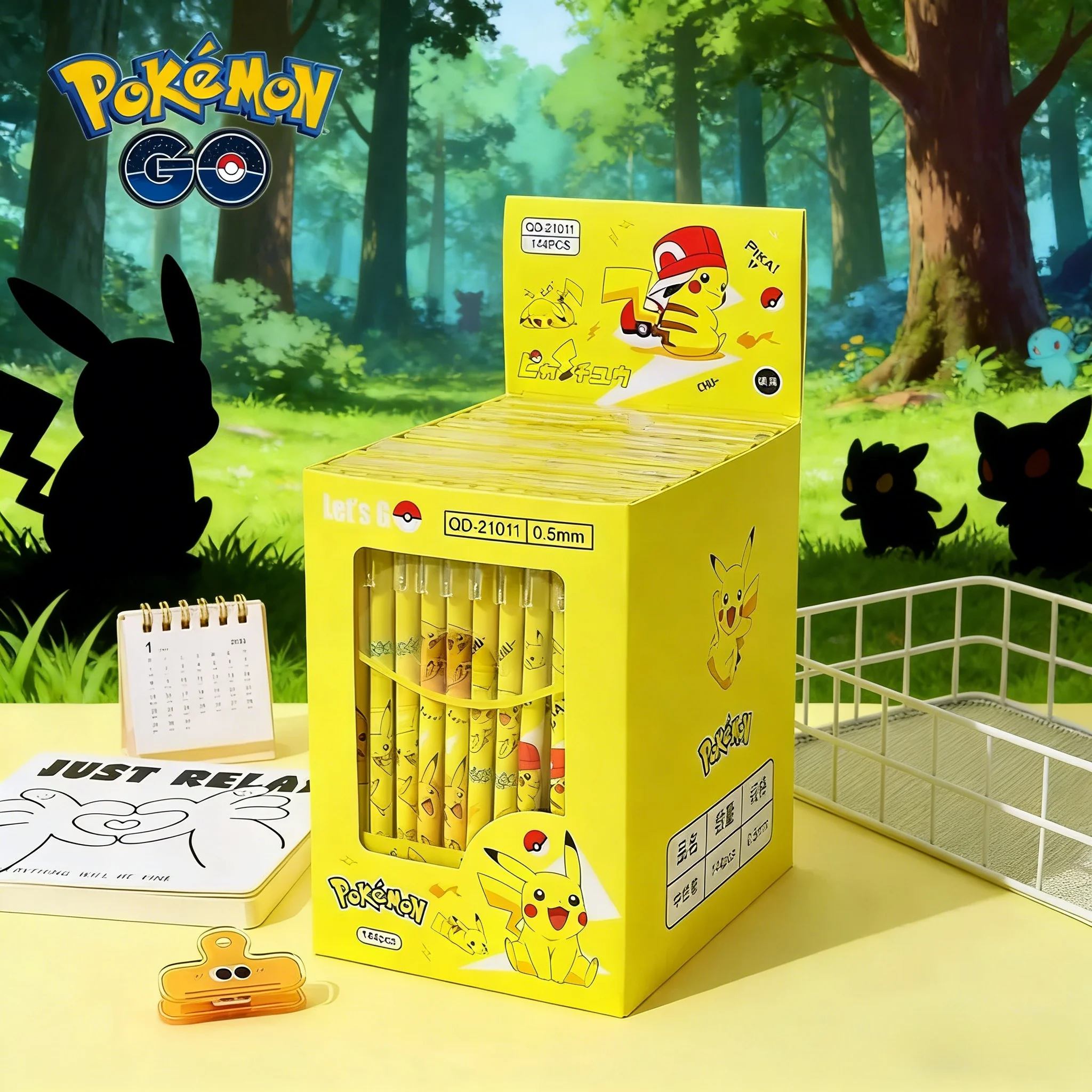 12-Pack Pokemon Pikachu Erasable Gel Pen Set, 0.5mm Adorable Anime-Style Stationery for Kids & Students Festival Birthday Gift