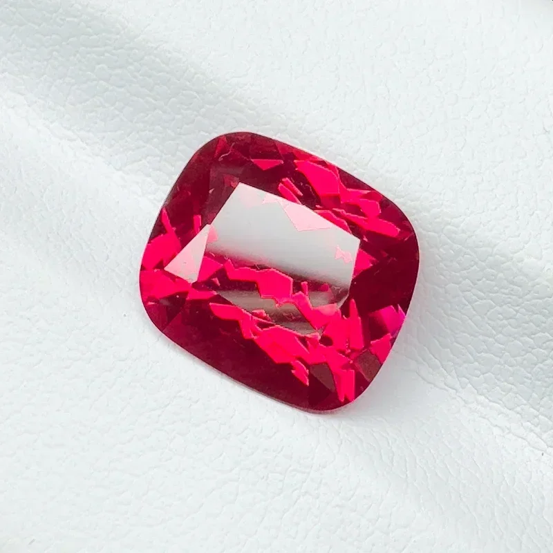 

Lab Grown Ruby Rectangular Cushion Cut Pigeon Blood Red 9x11mm 5.5ct 10x12mm 6ct Quality Gemstone with AGL Certificate