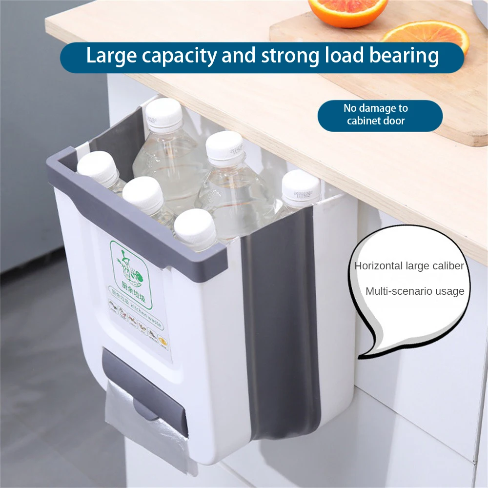 Folding Trash Can Save Space Convenient Efficient Highly Recommended Practical Highest Rating Kitchen Organization Solutions