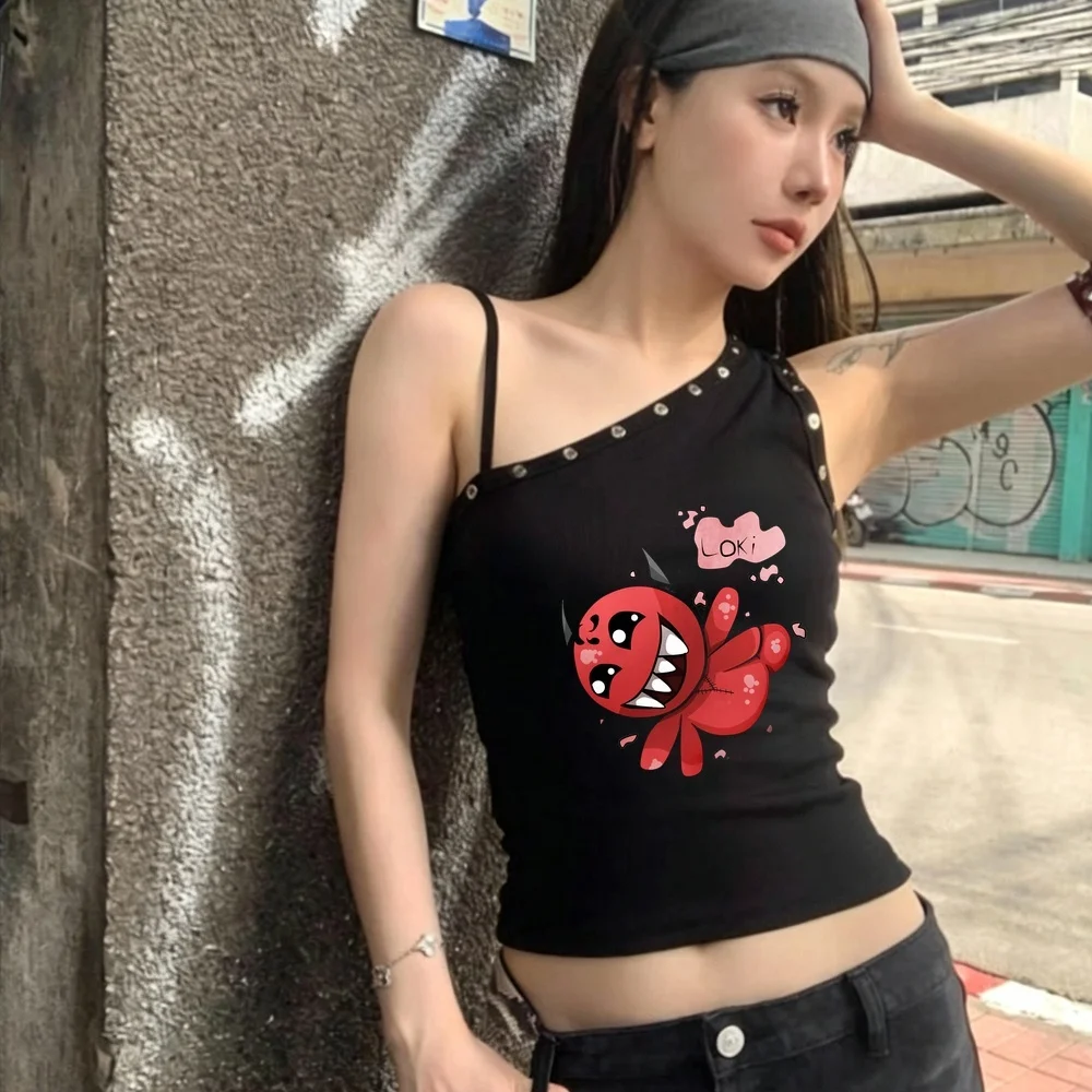 the Binding of Isaac crop top women 2000s funny vintage gothic shirt scene  y2k clearance sales goth jojifuku