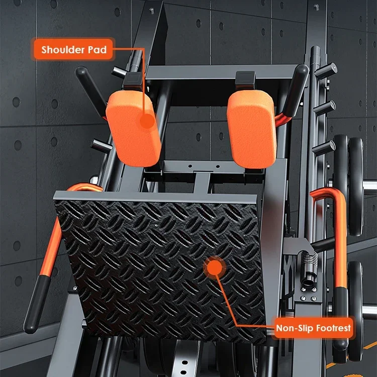 Strength Training Commercial Fitness Multi Station Gym Hack Squat And Leg Press Equipment 2 In 1 Leg Press Hack Squat