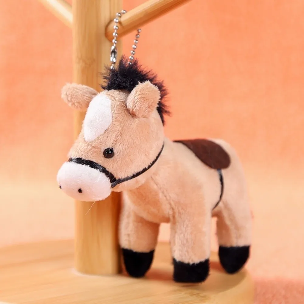 Simpatico animale di peluche cavallo bambola di peluche capelli lunghi morbido ciondolo pony 12 cm portachiavi pony dai capelli lunghi regalo