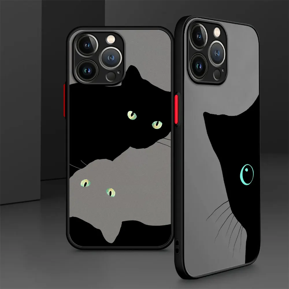 Lucky Cat Telefoonhoesje Voor Apple Iphone 16 11 13 15 12 14 Pro Max 7 X Xs 14 8 Plus 15 16 Pro Matte Hoes