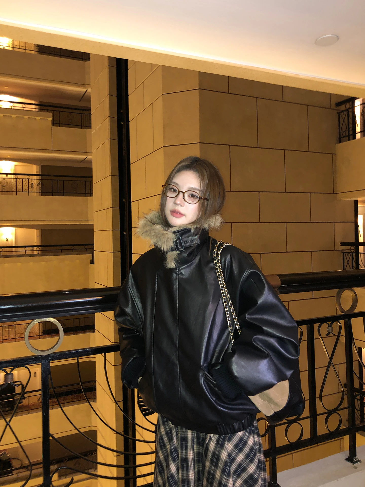 Czerwony Sklep Odzieżowy Celebri Damska Kurtka Thiened Bla ze Skóry PU Zimowa Kurtka Sli Dojazdy do Pracy Długa Kurtka z Zamkiem Błyskawicznym