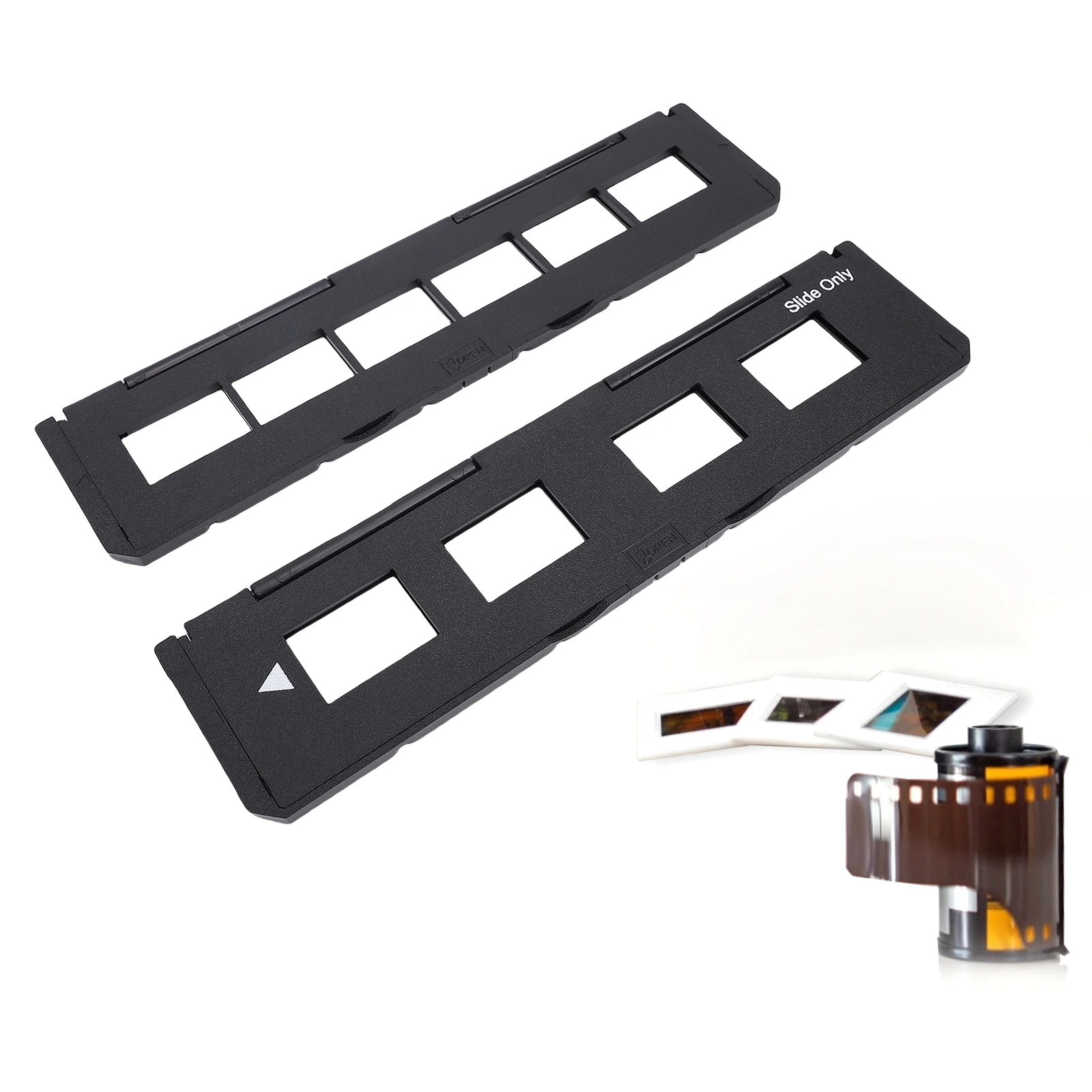 ที่ใส่ฟิล์มสไลด์ขนาด 135 มม. (4 รู) และที่ใส่ฟิล์มเนกาทีฟแบบถาดยาว 35 มม. (6 รู) เหมาะสำหรับการสแกนฟิล์มด้วยเครื่องสแกนฟิล์ม 7200/7200u