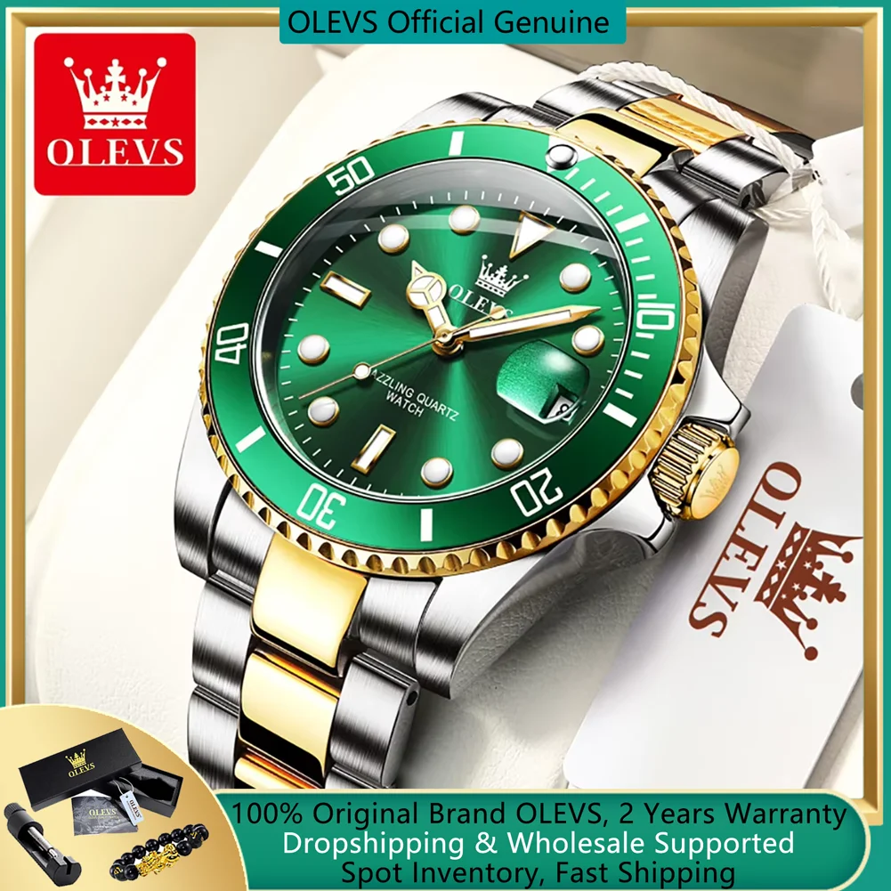 OLEVS Original Quartz Watch for Men Stainles Steel Waterproof Sport Watches Fashion Luxury Top Brand Men\'s Wristwatch Hot Sale
