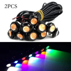 2pcs 23mm led Car Grilles Signal Lamp WARN Eagle eye light COB DRL Daytime Running Lights Stop ligtht brake lamp Taillight 12V