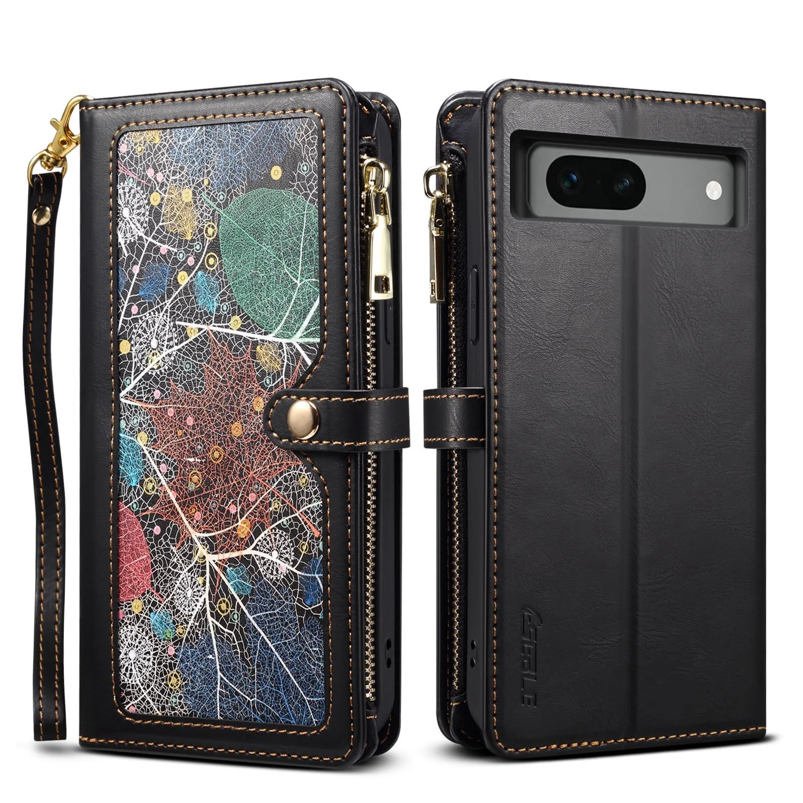 

Flip Leather Cover For Google Pixel 8A 8 Pro Magnetic Button Zipper Layered RFID Anti Theft Brush Wallet Card Slot Phone Case