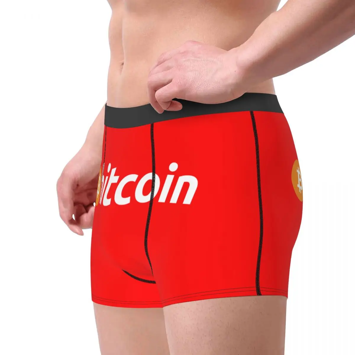 Bitcoin personalizzato La biancheria intima originale da uomo Stretch BTC Crypto Coins Boxer Slip Pantaloncini Mutandine Mutande morbide per Homme