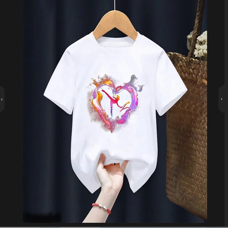 

I Like Gymnastics 2026 Print Girls T-Shirt Gymnastics Enthusiasts Tshirt Fashion Funny Kids Tshirt Summer Girls Short Sleeve