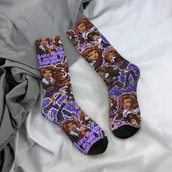 Crazy Design Monster High Anime Basketball Socks Clawdeen Wolf Polyester Crew Socks for Unisex Breathable