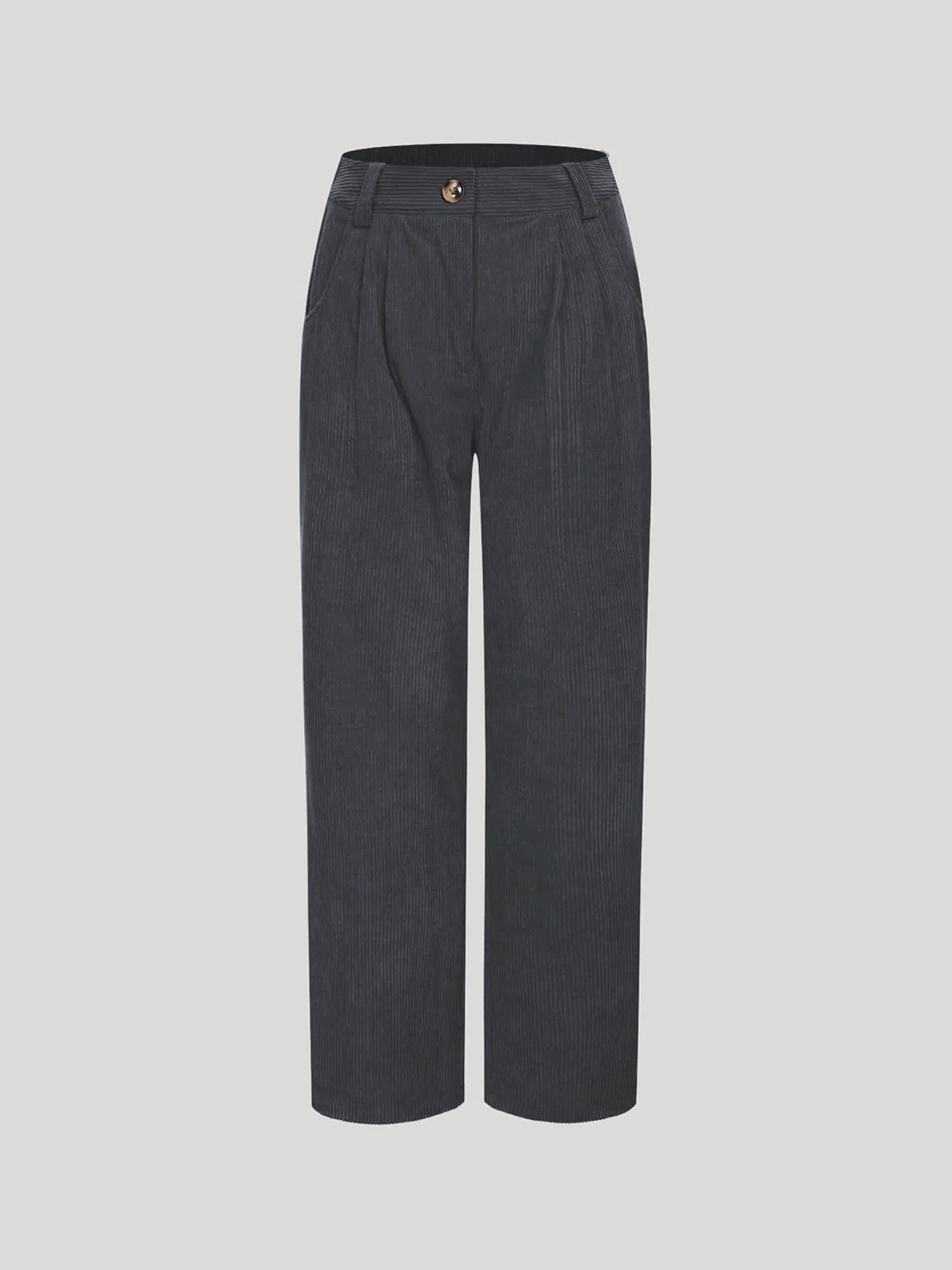 Neue Herbst- und Winter-Freizeitanzüge für Damen in Unifarben aus Cord mit weitem Bein und geraden, samtartigen Hosen, die schlank aussehen – Detail 6