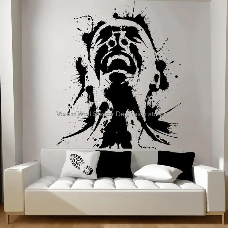 Laughing Man Paint Splashing Ink Wall Sticker Abstract Painting Watercolor Oil Painting Act Artist Home Decoration Vinyl Decal