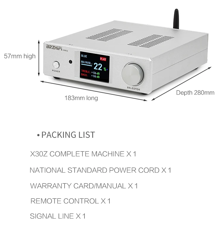 BRZHIFI 2025 nowy typ X30Z TPA3255 wysokiej mocy wzmacniacz cyfrowy HIFI BT 5.4 w pełni pilot