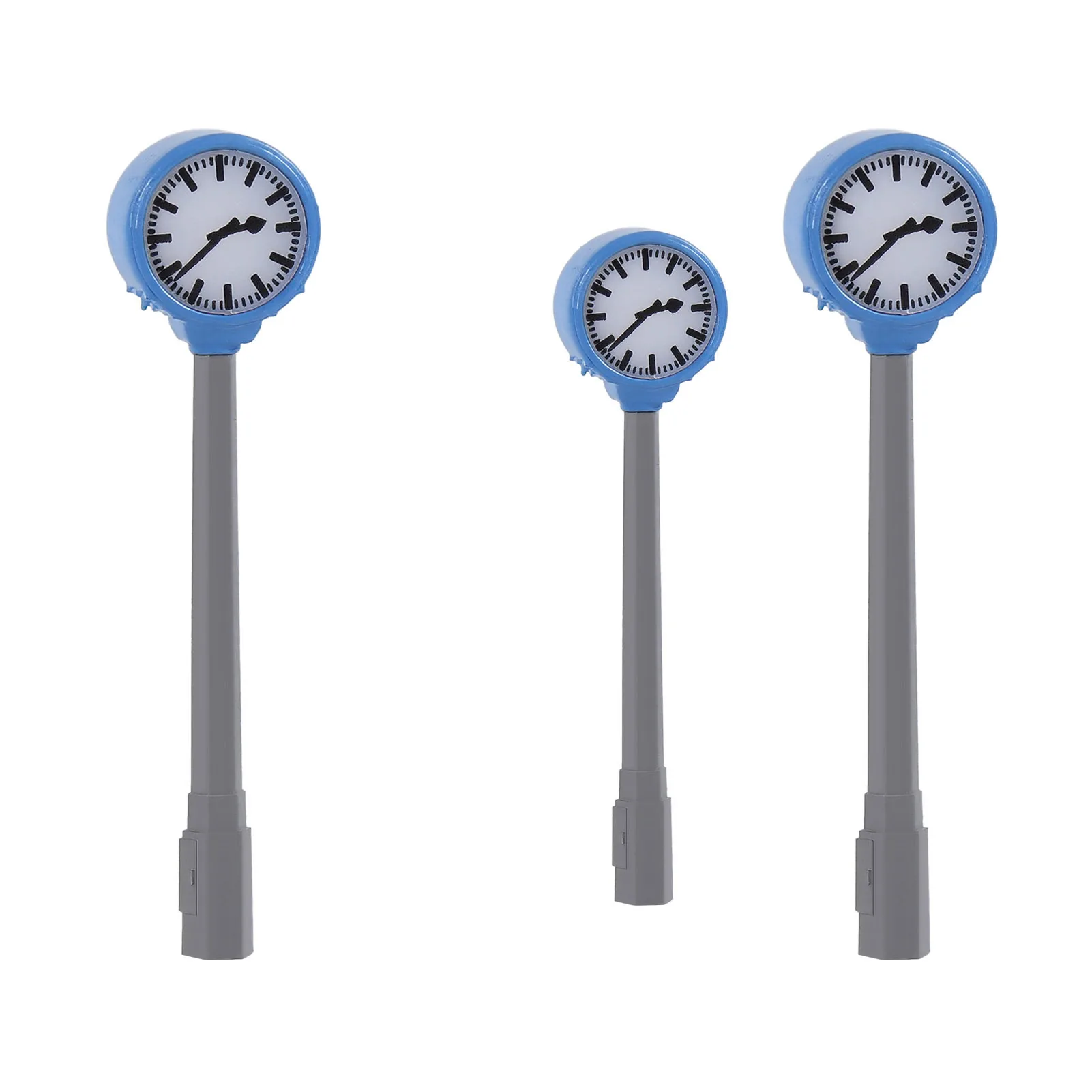 Evemodel 3pcs HO Scale 5cm 1:87 Platform Clock Lamps Warm White LED for Model Railway Station with Resistors for 12V LD35 - view 2