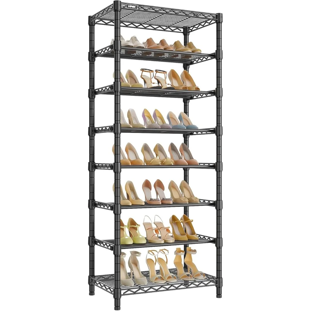 

US Shipping 8 Tier Metal Shoe Rack Heavy Duty Large Capacity 24 Pairs Adjustable Detachable Shoe Shelves for Entryway Bedroom