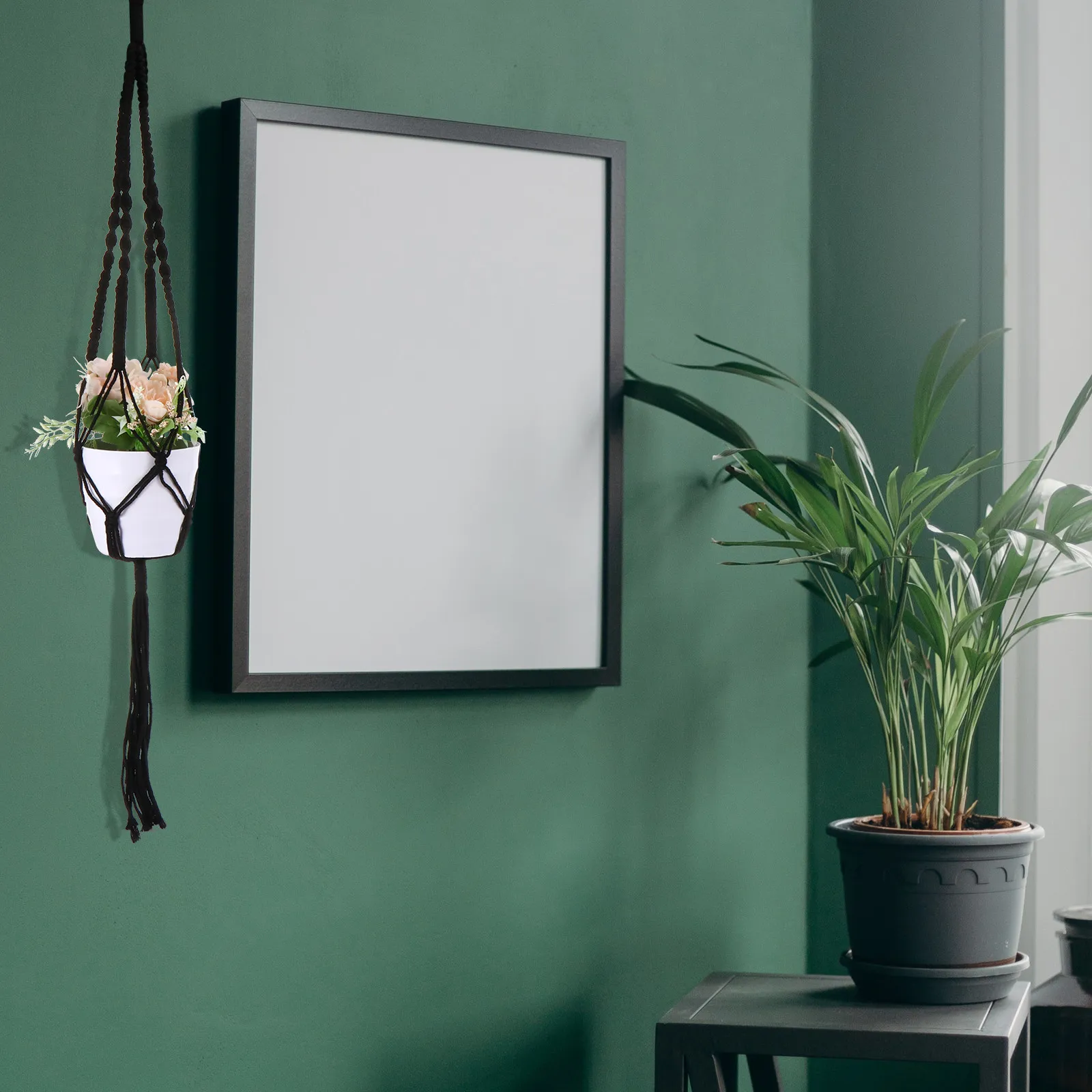 

Набор из 3 подвесных корзин для растений из хлопкового шпагата для декора сада и дома, держатели для цветочных горшков, вертикальное озеленение стен