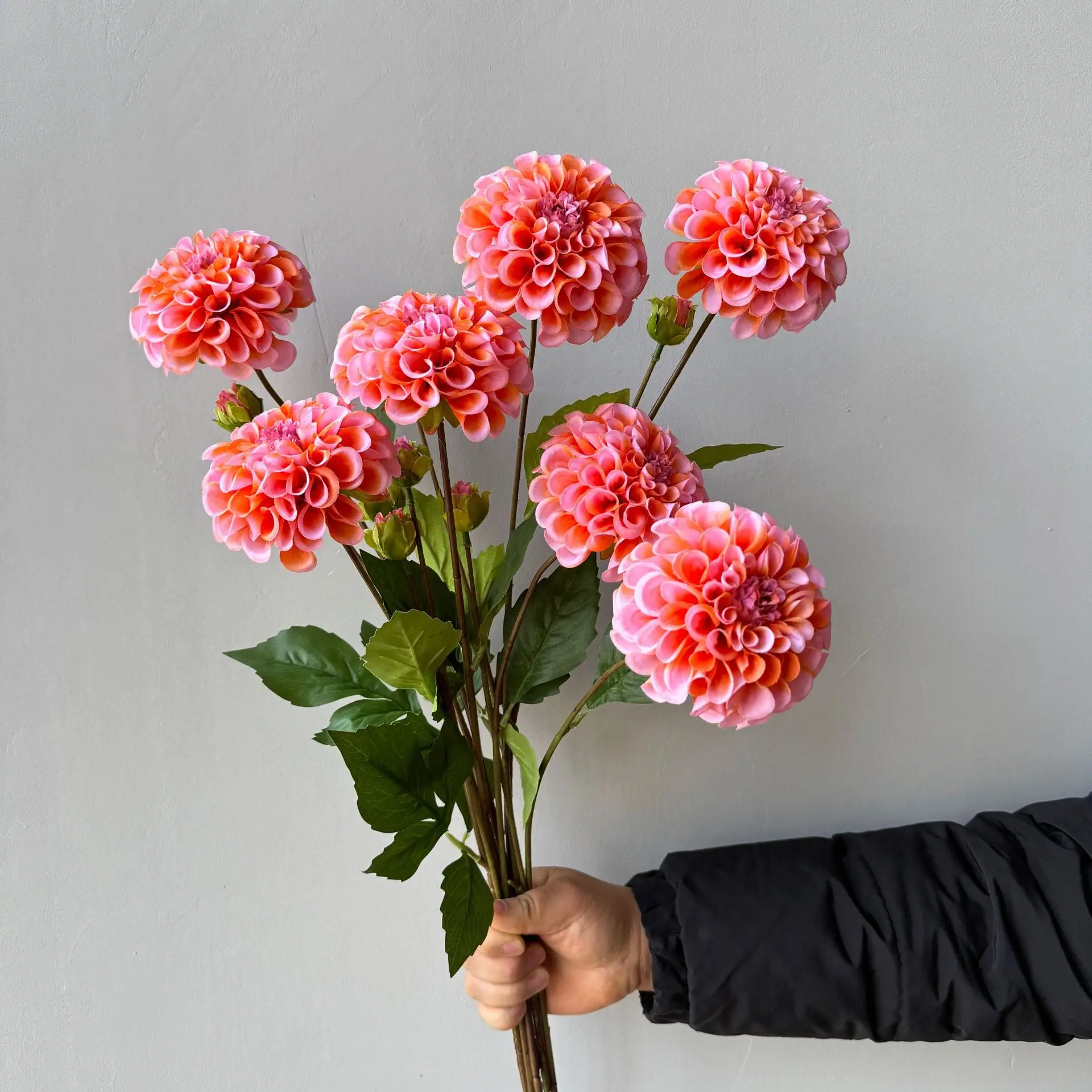 5 Piezas de Dalias Artificiales con Aspecto Realista, Ramo de Novia, Decoración de Boda, Decoración Floral para Fiestas, Decoración para el Hogar y la Habitación