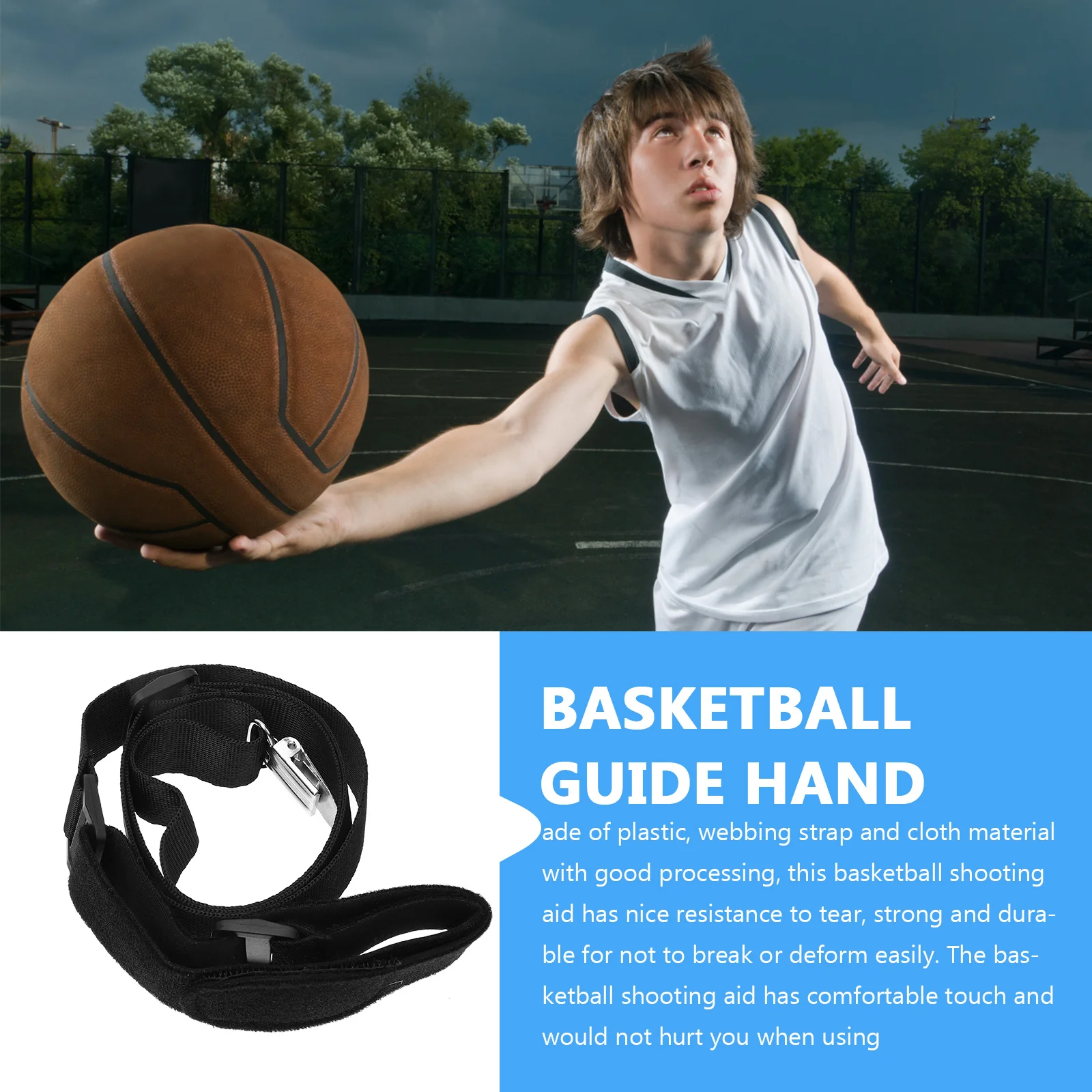 Basketbalgids Handschiethulpmiddel Scheurbestendig Verstelbare riem Efficiënte duurzame basketbaltrainingsapparatuur