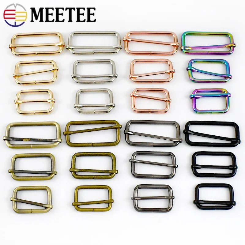 5/10Pcs 16-50mm Metal Buckle for Bag Strap Handbags Tri-glides Roller Pin Buckles Slider Adjuster Clasp DIY Sewing Accessoies