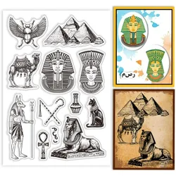 1pc Egypte Piramides Clear Stempels Sphinx Kameel Siliconen Clear Stempel Zeehonden Anubis Kat Transparante Stempels voor DIY Scrapbooking