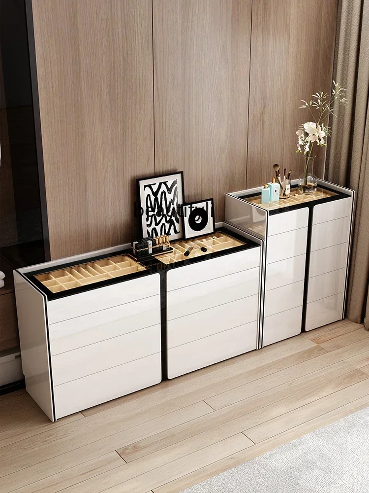

Italian light luxury chest cloakroom bedroom high-end bedside cabinet storage jewelry light luxury jewelry cabinetQ
