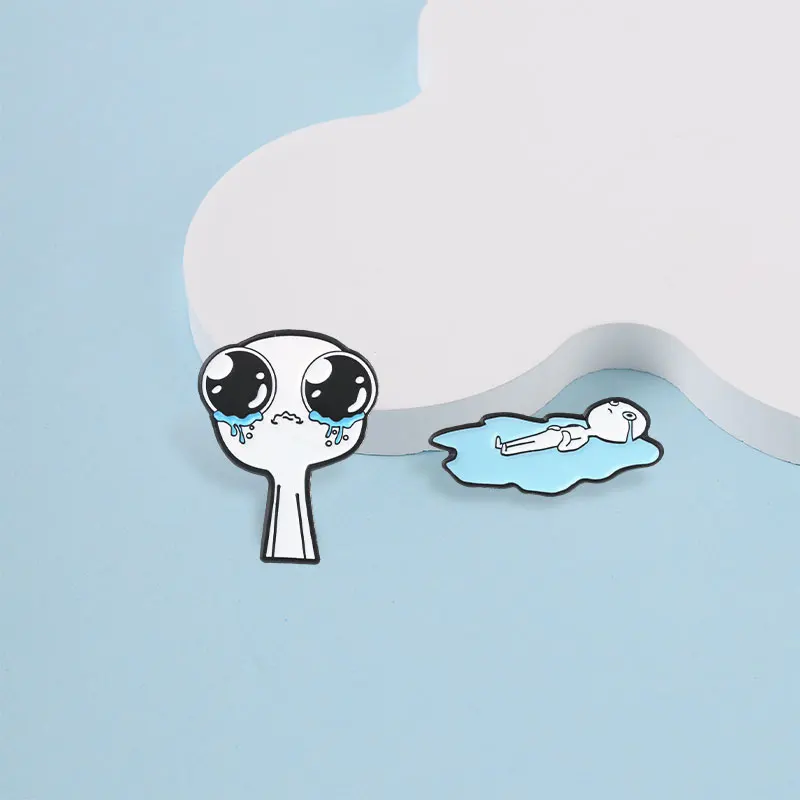 TBH Creature Meme Emaille-Abzeichen Lustige Stimmungs-Expressions-Cartoon-Pins Emotionale Slogans Metallbroschen Anstecknadel-Set Geschenk – Detail 4