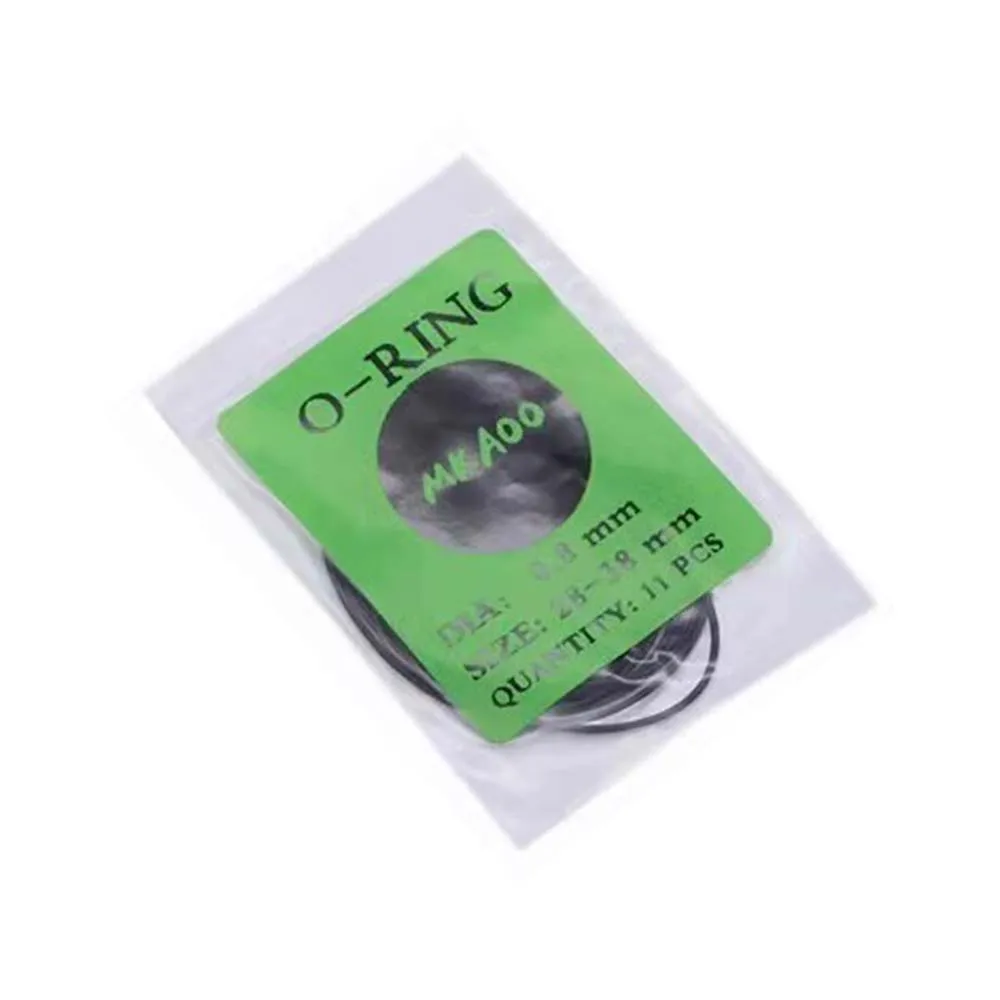 Acessórios para reparo de relógio, à prova d'água, 0.5/0.6/0.7/0.8mm, anel elástico de borracha preta, anel de vedação traseiro