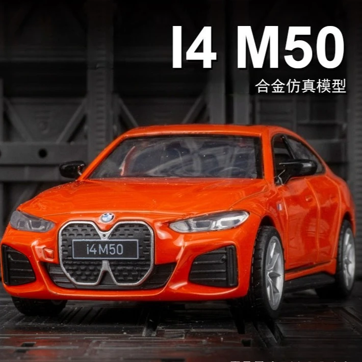 

Модель автомобиля I4 M50 из сплава, масштаб 1:34, со звуком и светом, двойными открывающимися дверями и функцией отката, для маленьких машинок и детских игрушек