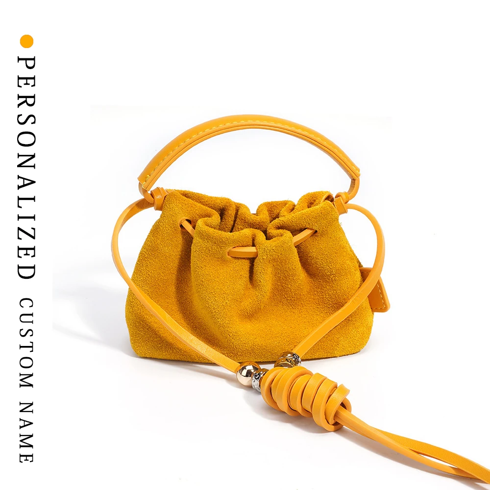

New retro mini bag matte leather niche design one-shoulder crossbody cloud handbag personalized service custom free gold stampin
