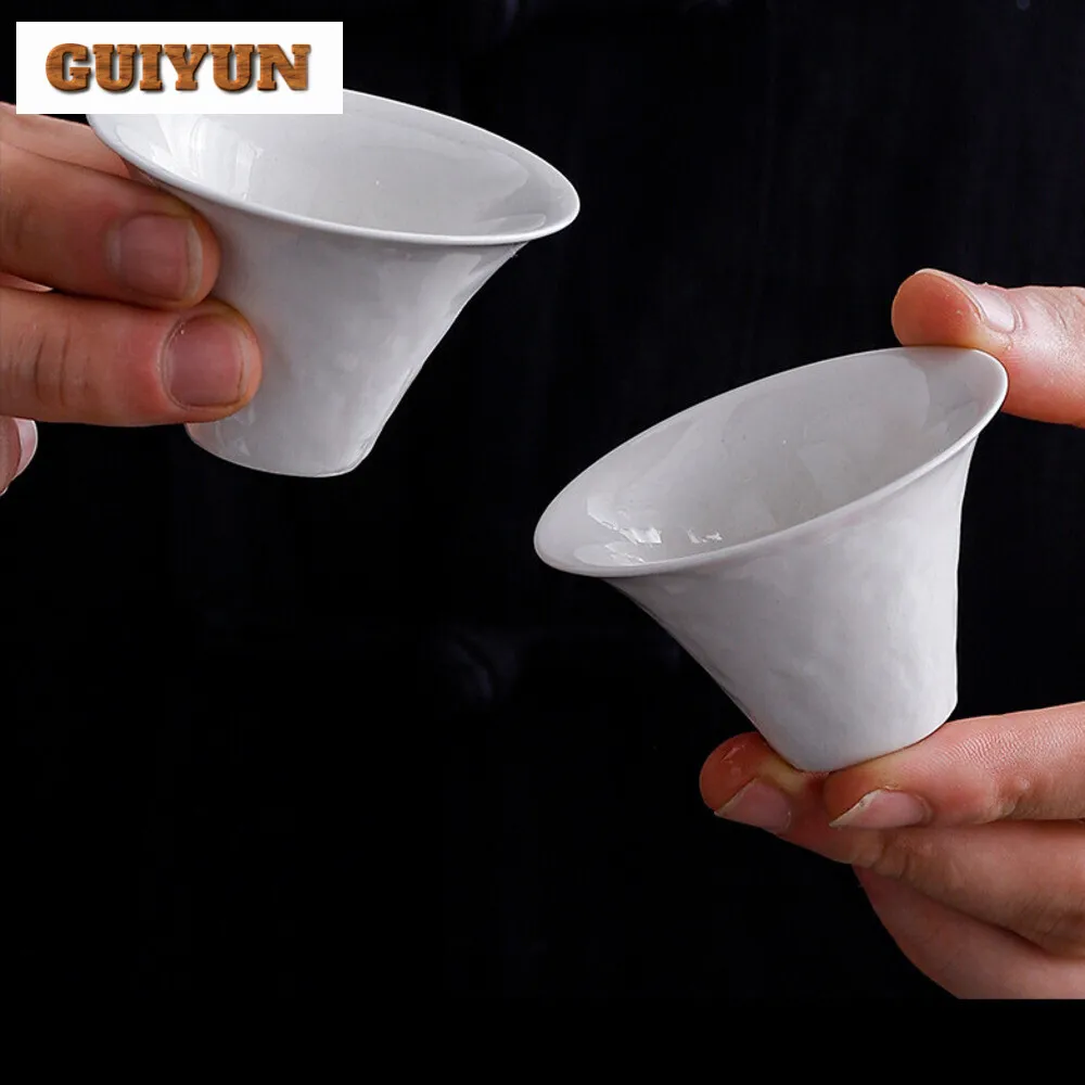 2pc/set Plant Ash Handmade Master Cup Household Wide Mouth Teacup Traditional Cup for Tea Meditation Cup for Tea Collection 40ml