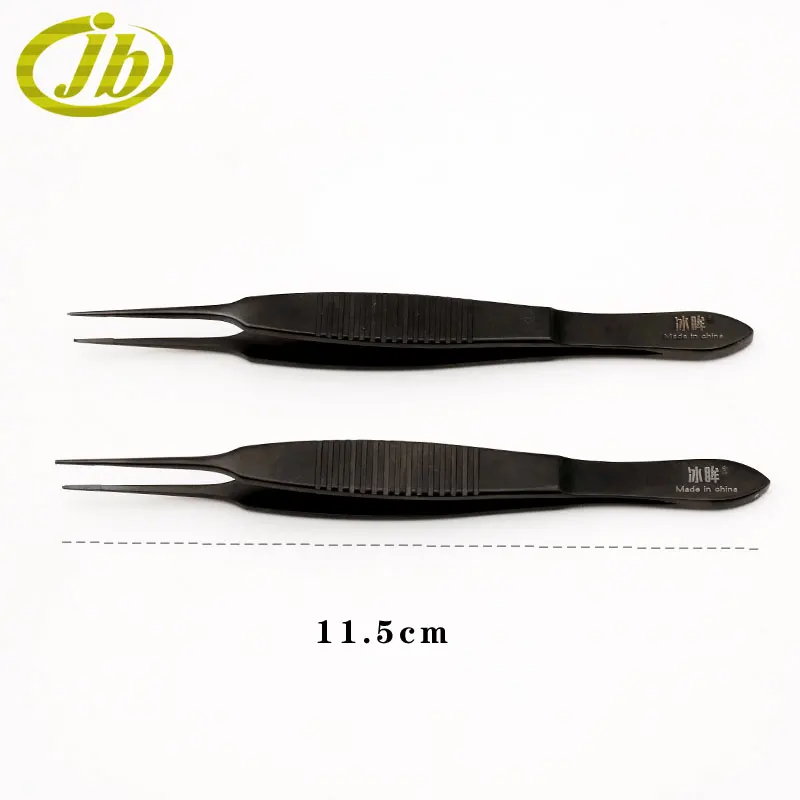 Pinzas oftálmicas de 0,3/0,4/0,6mm, instrumentos oftálmicos de acero inoxidable negro, herramienta de párpado doble, pinzas para tejidos