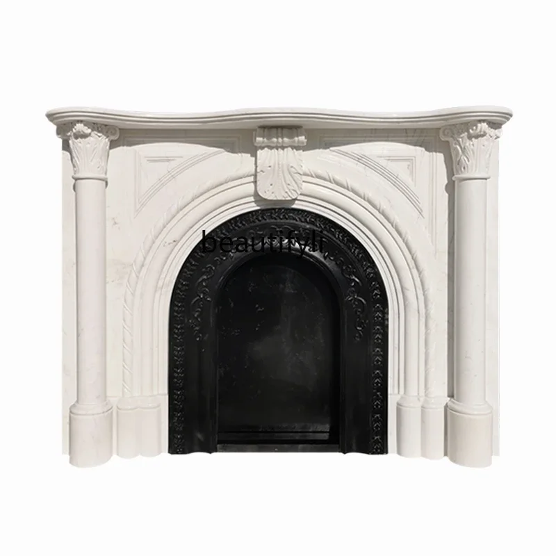 

C Marble Fireplace Natural Stone French Fireplace Mantel American European Modern and Simple Fireplace