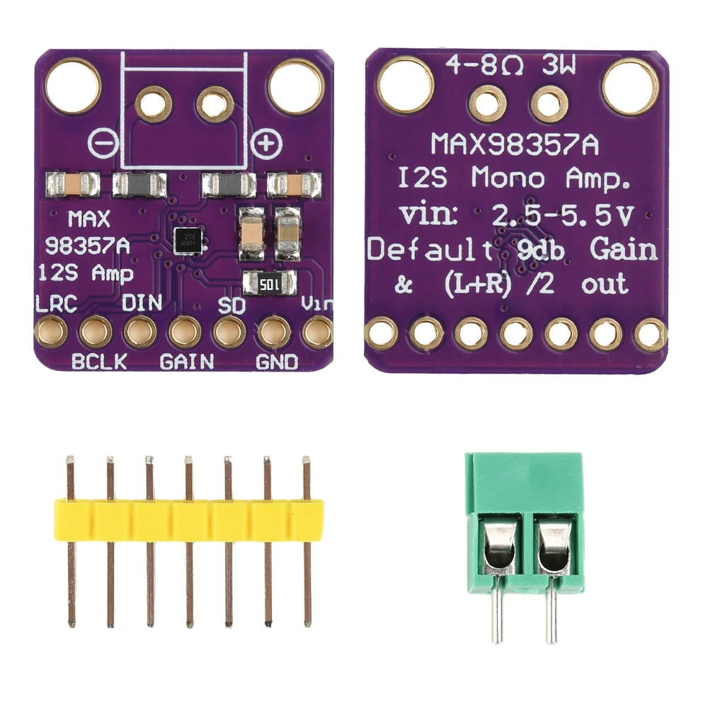 MAX98357 I2S Class D Amplifier Breakout Interface DAC Decoder Module 3/6/9/12/15dB Filterless Audio For Raspberry Pi ESP 32