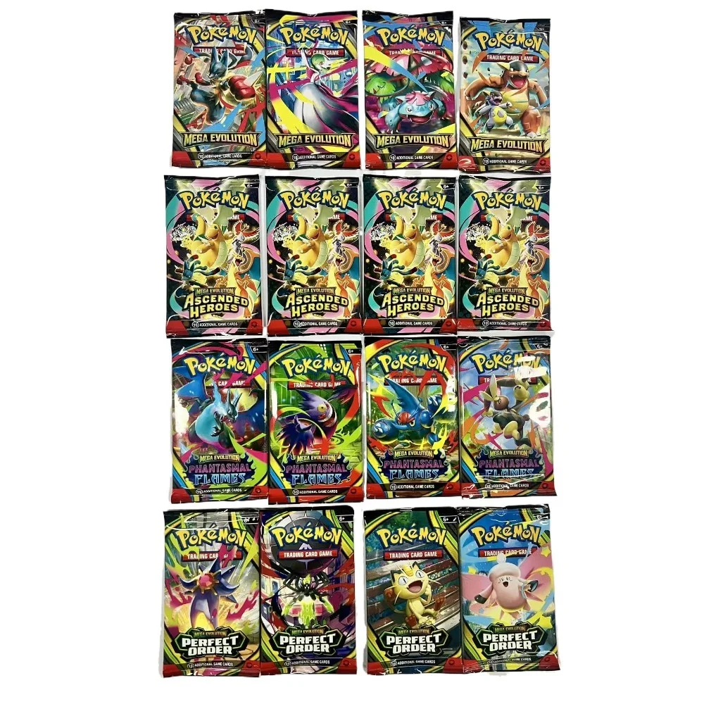 4/10/36 Packs English Pokémon TCG: Mega Evolution Perfect order Phantasmal Flames Ascended Heroes Booster Box Pokemon card