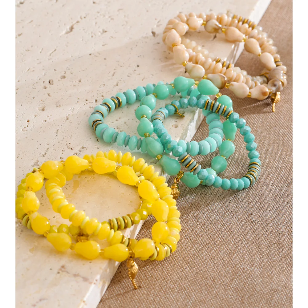 Yhpup 1Set 2026 Acrylic Resin Beads Chain Bracelet Bangle Waterproof Exclusive Handmade Popular Wrist Jewelry