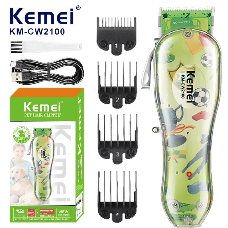 Kemei-Kit de toilettage professionnel pour animaux de compagnie, tondeuse à cheveux électrique aste pour chien, manteau optique, fournitures pour animaux de compagnie pour chiens et chats